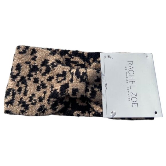 Rachel Zoe black and beige animal print headband - Picture 2 of 3